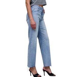 HIDDEN Denim Light Wash Stretch Raw Hem Classic Straight Jeans HD1729WS-LT 26"